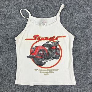 High Fever Top Womens Size L-XL White Bike Rally Sturgis Vintage